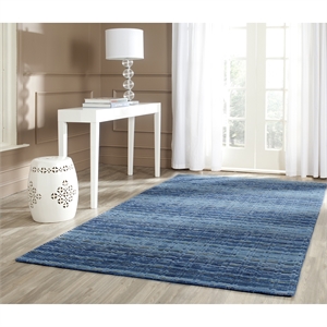 Safavieh Himalaya 6' Square Hand Loomed Wool Pile Rug in Blue