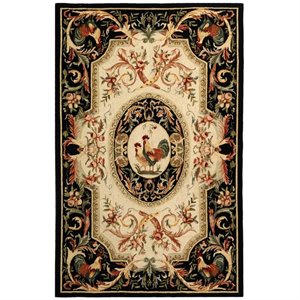 Safavieh Chelsea 2'6&quot X 5' Hand Hooked Wool Rug in Ivory and Black