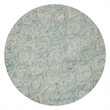 Safavieh Ikat 4' Round Hand Tufted Wool Rug in Ivory and Sea Blue