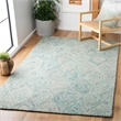 Safavieh Ikat 6' X 9' Hand Tufted Wool Pile Rug in Ivory and Sea Blue