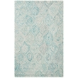 Safavieh Ikat 6' X 9' Hand Tufted Wool Pile Rug in Ivory and Sea Blue