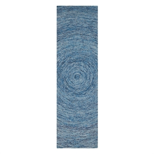 Safavieh Ikat 4' Square Hand Tufted Wool Pile Rug in Dark Blue
