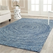 Safavieh Ikat 4' Square Hand Tufted Wool Pile Rug in Dark Blue