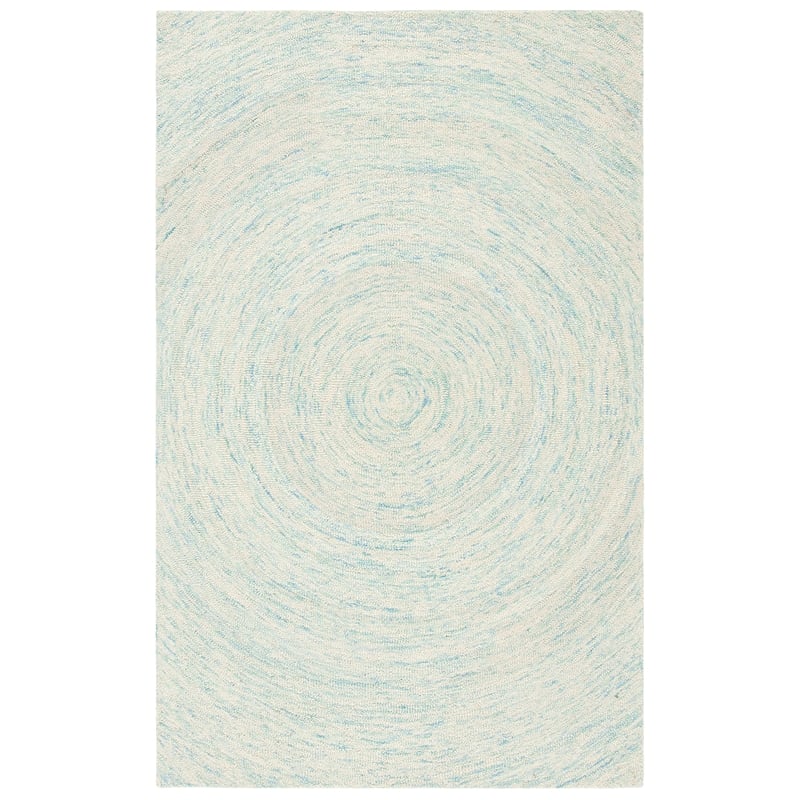 Safavieh Ikat 6' X 9' Hand Tufted Wool Pile Rug in Ivory and Blue