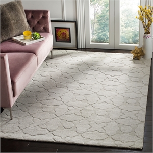 Safavieh Impressions 4' X 6' Hand Loomed Wool Rug in Silver