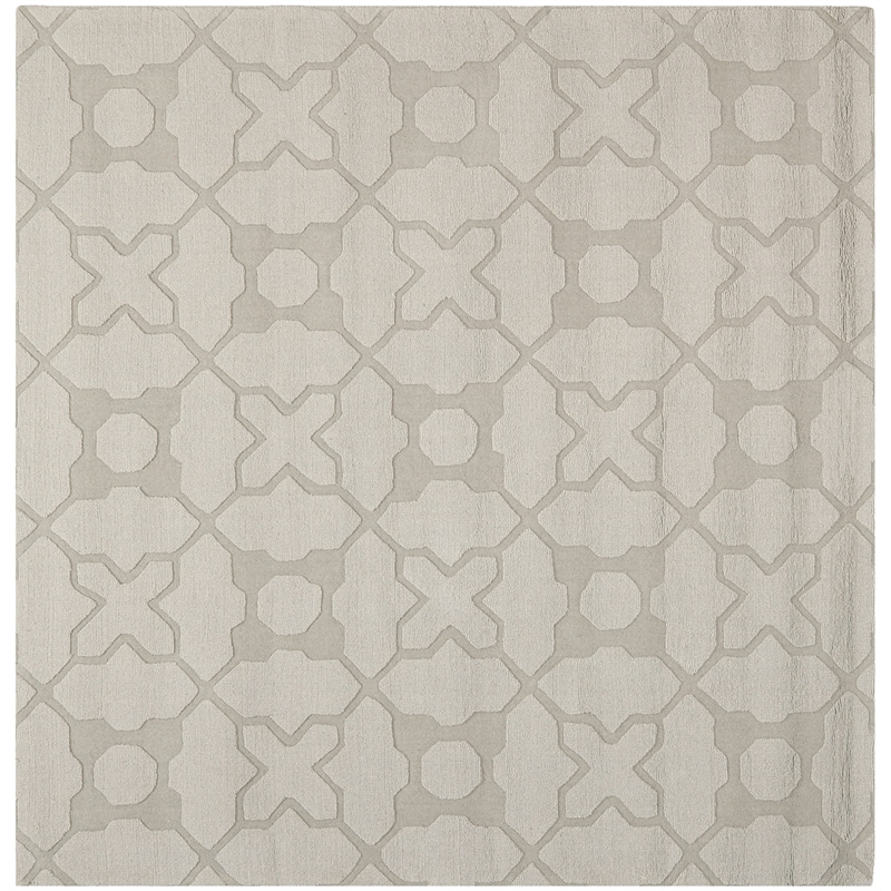 Safavieh Impressions 6' Square Hand Loomed Wool Rug in Silver