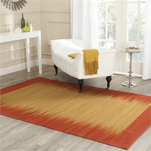 Safavieh Kilim 6' X 9' Hand Woven Flat Weave Wool Pile Rug in Rust