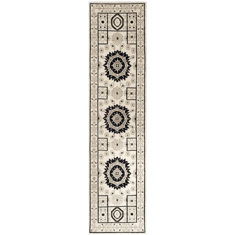 Safavieh Kenya 2' X 3' Hand Knotted Wool Pile Rug in Ivory and Gray