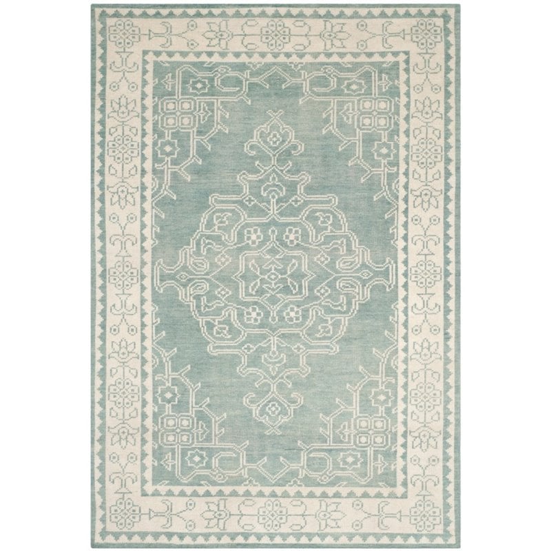 Safavieh Kenya 2' X 3' Hand Knotted Wool Pile Rug in Ivory and Blue