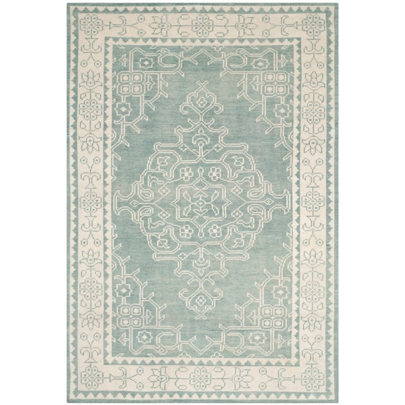 Safavieh Kenya 3' X 5' Hand Knotted Wool Pile Rug in Ivory and Blue