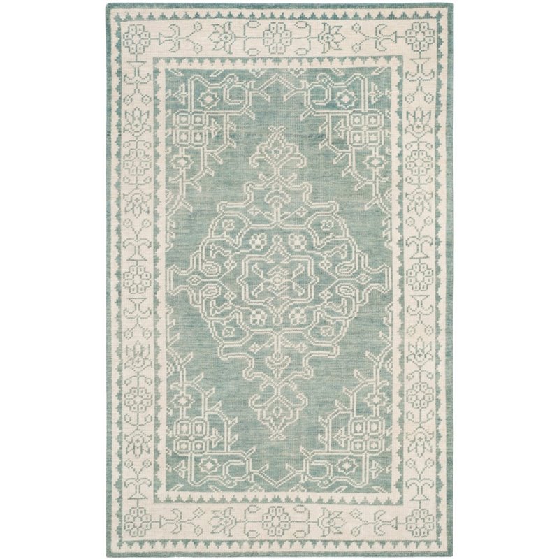 Safavieh Kenya 5' X 8' Hand Knotted Wool Pile Rug in Ivory and Blue