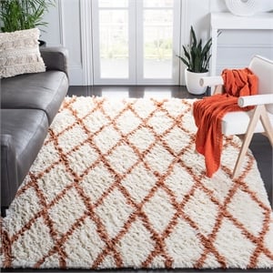 Safavieh Kenya 6' X 9' Hand Knotted Rug in Ivory and Terracotta