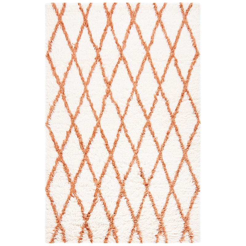 Safavieh Kenya 6' X 9' Hand Knotted Rug in Ivory and Terracotta