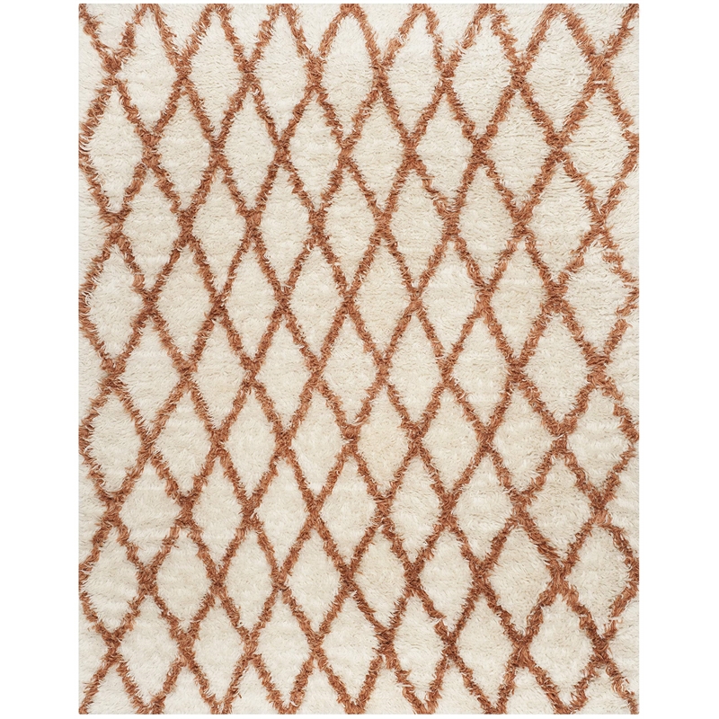 Safavieh Kenya 9' X 12' Hand Knotted Rug in Ivory and Terracotta