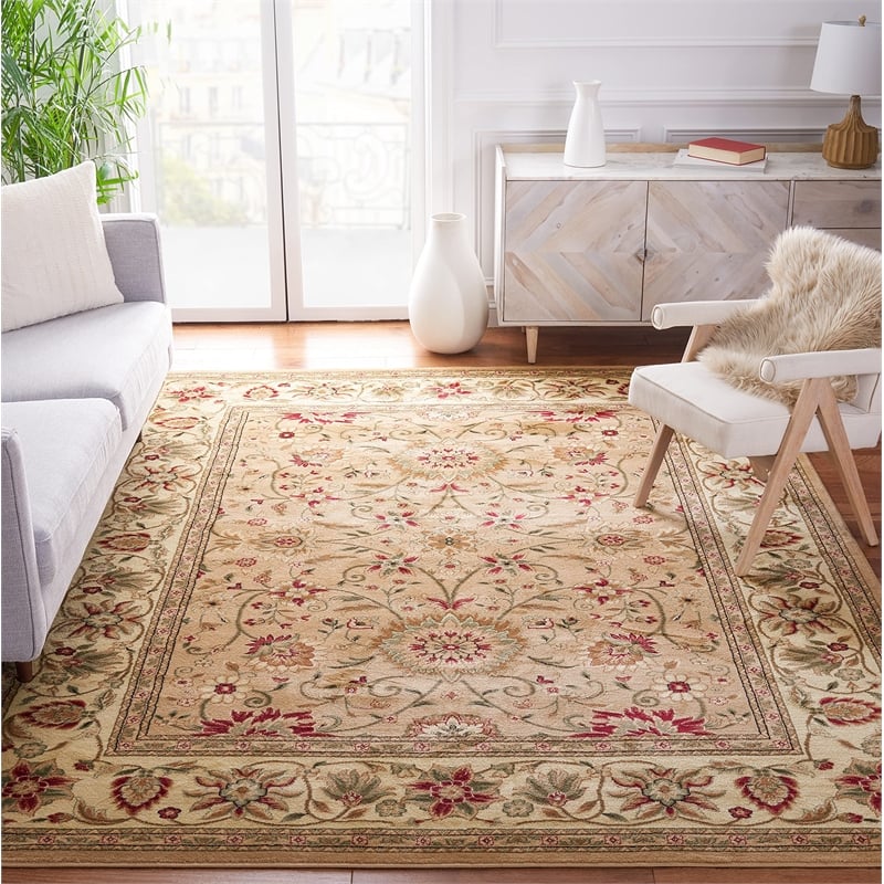 Safavieh Lyndhurst 12' X 18' Power Loomed Rug in Beige and Ivory