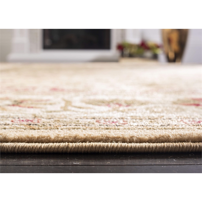safavieh lyndhurst 12' x 18' power loomed rug in beige and ivory