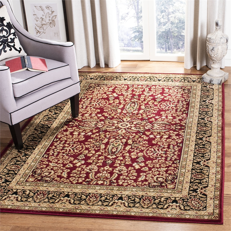 Safavieh Lyndhurst 10' X 14' Power Loomed Rug in Red and Black