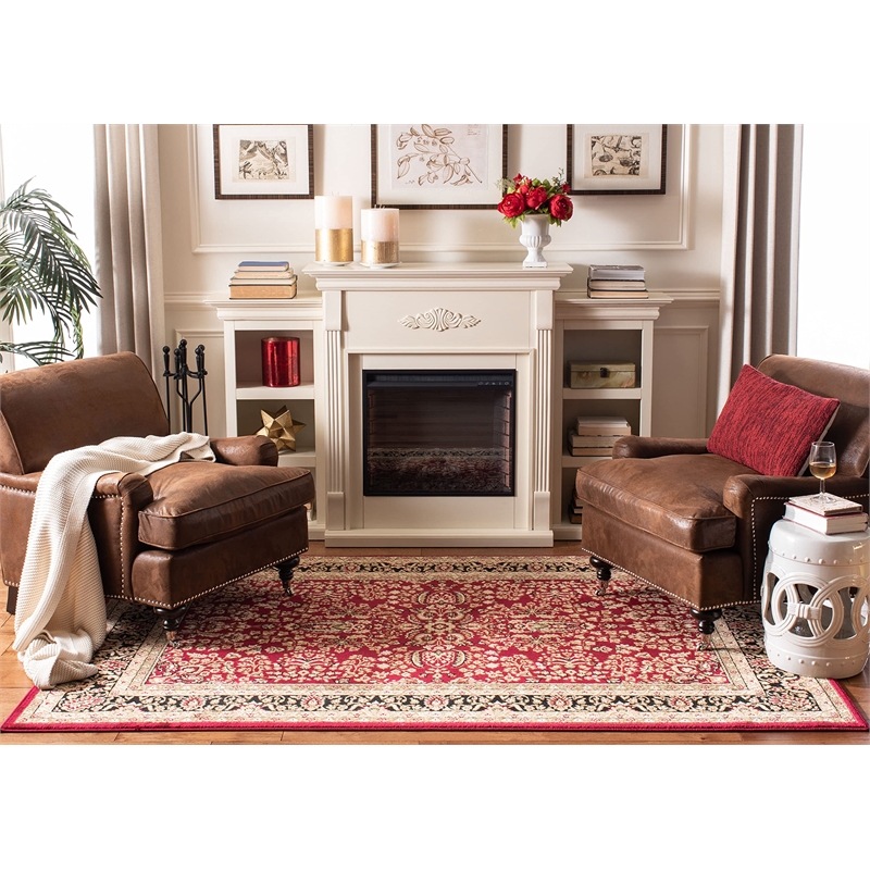 Safavieh Lyndhurst 10' X 14' Power Loomed Rug in Red and Black