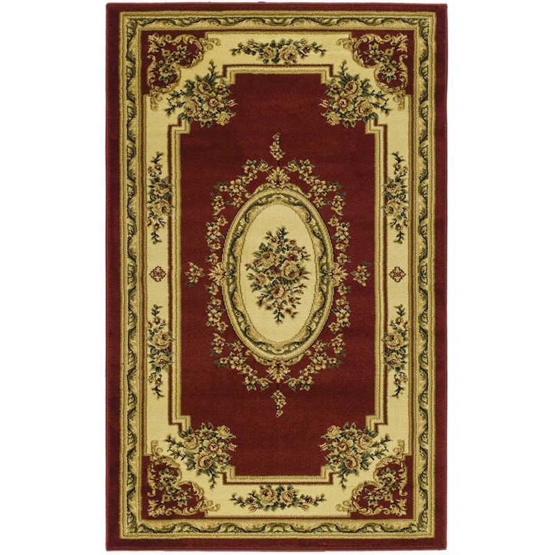 Safavieh Lyndhurst 4' X 6' Power Loomed Rug in Red and Ivory