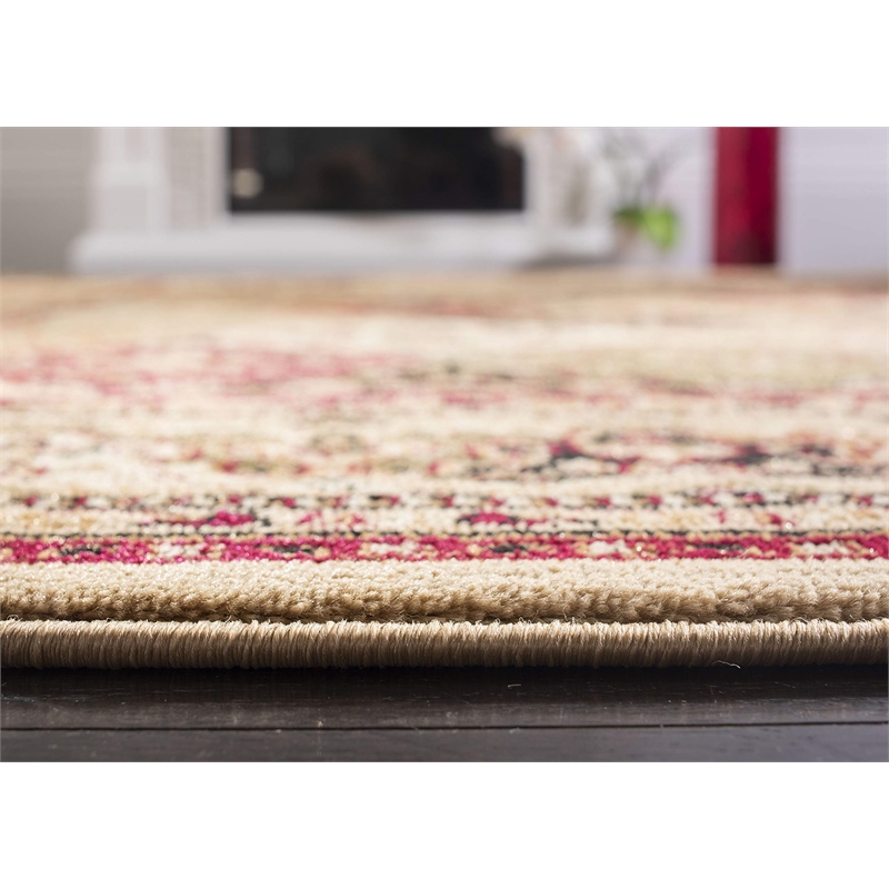 Safavieh Lyndhurst 10' Round Power Loomed Rug in and Black