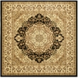 Safavieh Lyndhurst 8' Square Power Loomed Rug in Black and Ivory