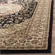Safavieh Lyndhurst 8' Square Power Loomed Rug in Black and Ivory
