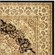 Safavieh Lyndhurst 8' Square Power Loomed Rug in Black and Ivory
