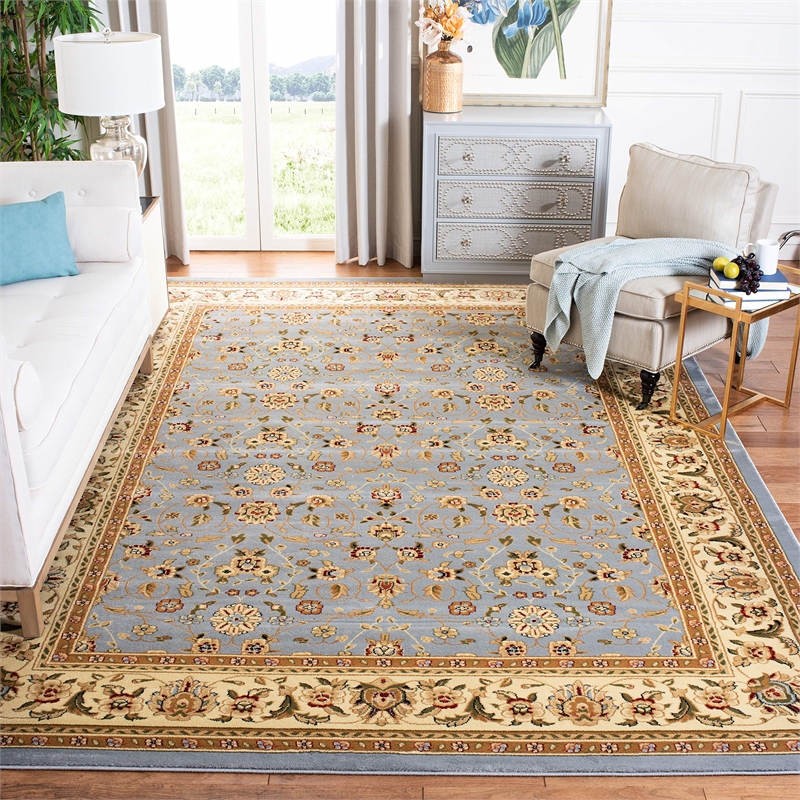Safavieh Lyndhurst 11' X 15' Power Loomed Rug in Light Blue and Ivory