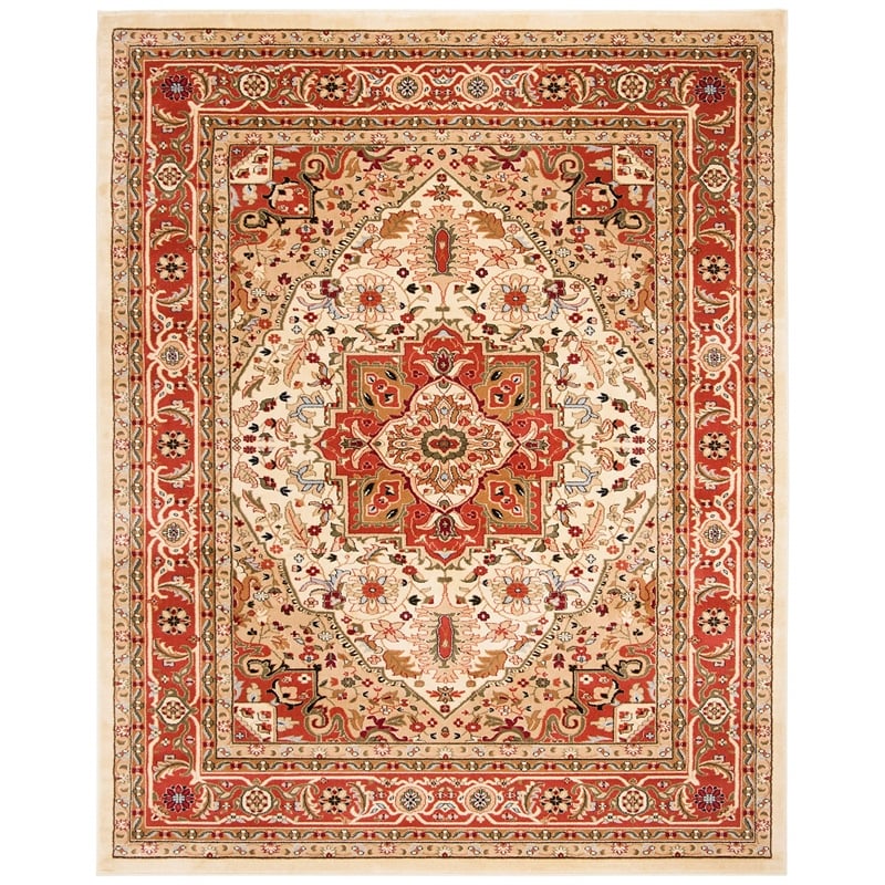 Safavieh Lyndhurst 10' X 14' Power Loomed Rug in Ivory and Rust