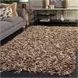 Safavieh Leather Shag 6' X 9' Hand Knotted Leather Rug in Brown