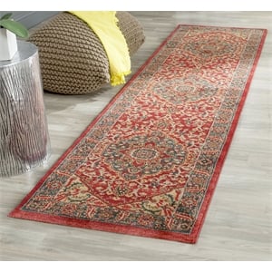 Safavieh Mahal 2'2&quot X 10' Power Loomed Rug in Navy and Red