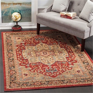 Safavieh Mahal 3' X 5' Power Loomed Rug in Natural and Navy