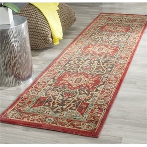 Safavieh Mahal 2'2&quot X 10' Power Loomed Rug in Red and Red