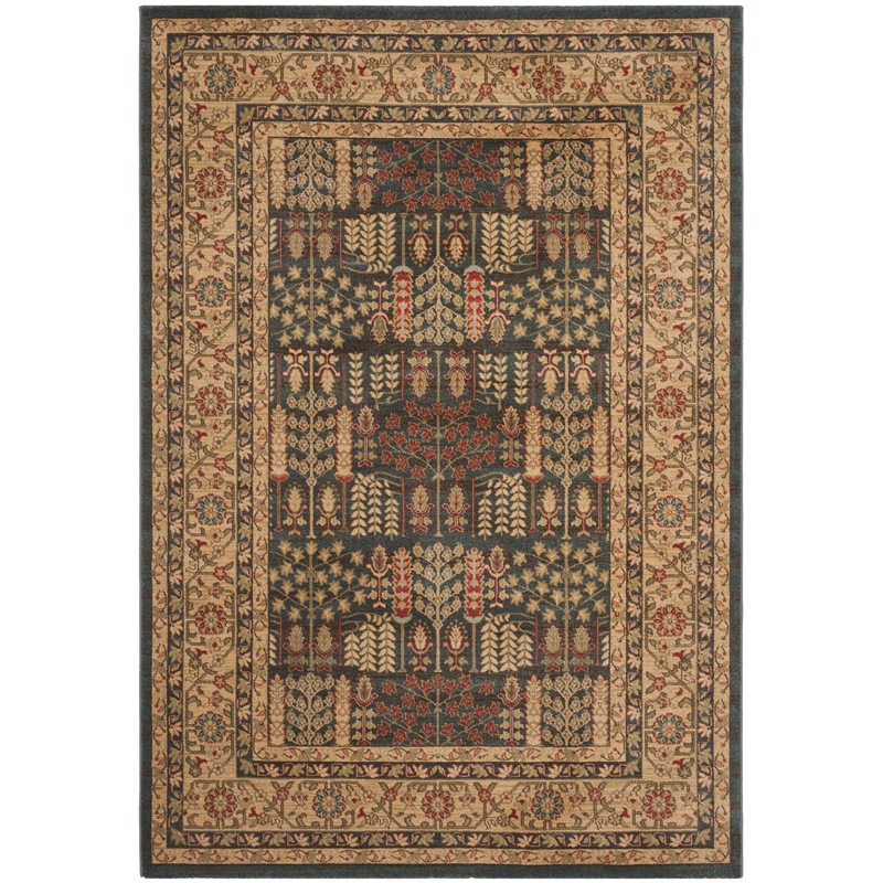 Safavieh Mahal 3' X 5' Power Loomed Rug in Navy and Natural