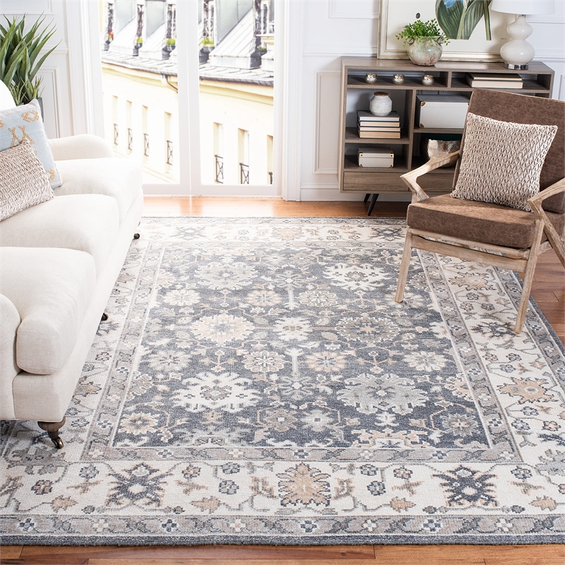 Safavieh Moharaja 8' X 10' Handmade Rug in Charcoal and Ivory