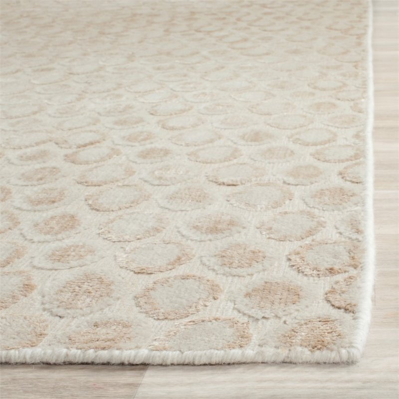 Safavieh Mirage 9' X 12' Handmade Wool Viscose and Cotton Rug in Beige