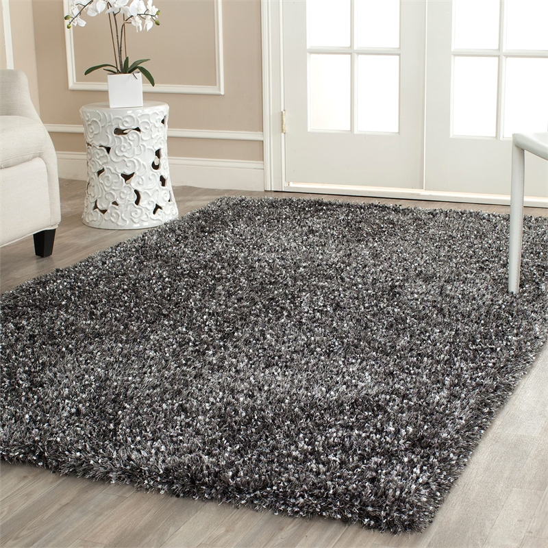 Safavieh Malibu Shag 3' X 5' Hand Tufted Rug in Charcoal