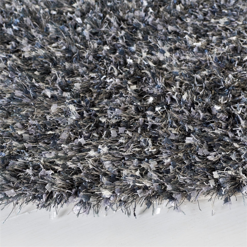 Safavieh Malibu Shag 5' Round Hand Tufted Rug in Charcoal