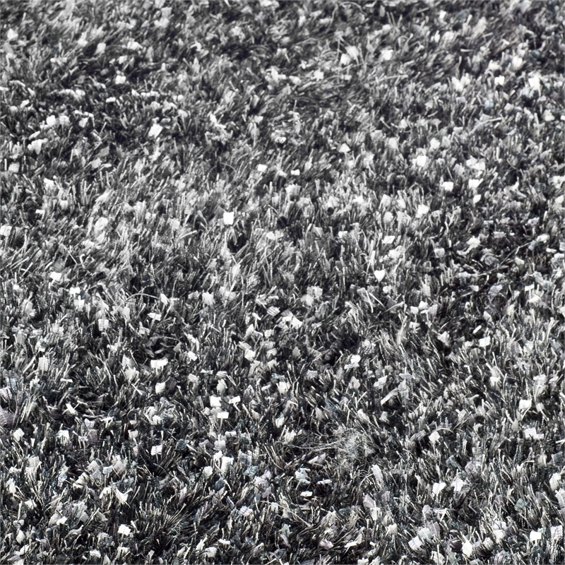 Safavieh Malibu Shag 5' Square Hand Tufted Rug in Charcoal