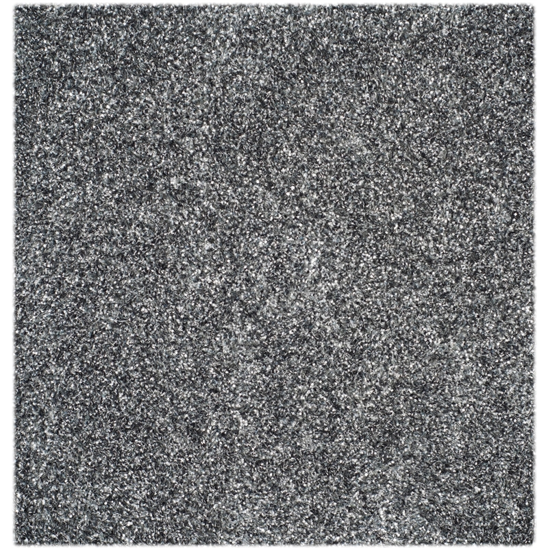 Safavieh Malibu Shag 5' Square Hand Tufted Rug in Charcoal