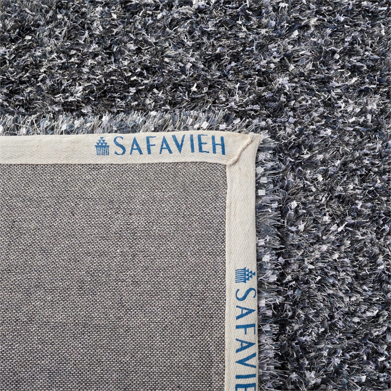 Safavieh Malibu Shag 5' Square Hand Tufted Rug in Charcoal