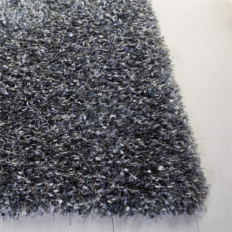 Safavieh Malibu Shag 5' Square Hand Tufted Rug in Charcoal
