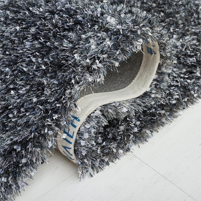 Safavieh Malibu Shag 5' Square Hand Tufted Rug in Charcoal