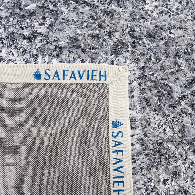 Safavieh Malibu Shag 5' Round Hand Tufted Rug in Silver