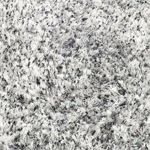 Safavieh Malibu Shag 5' Square Hand Tufted Rug in Silver