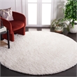 Safavieh Malibu Shag 5' Round Hand Tufted Rug in White