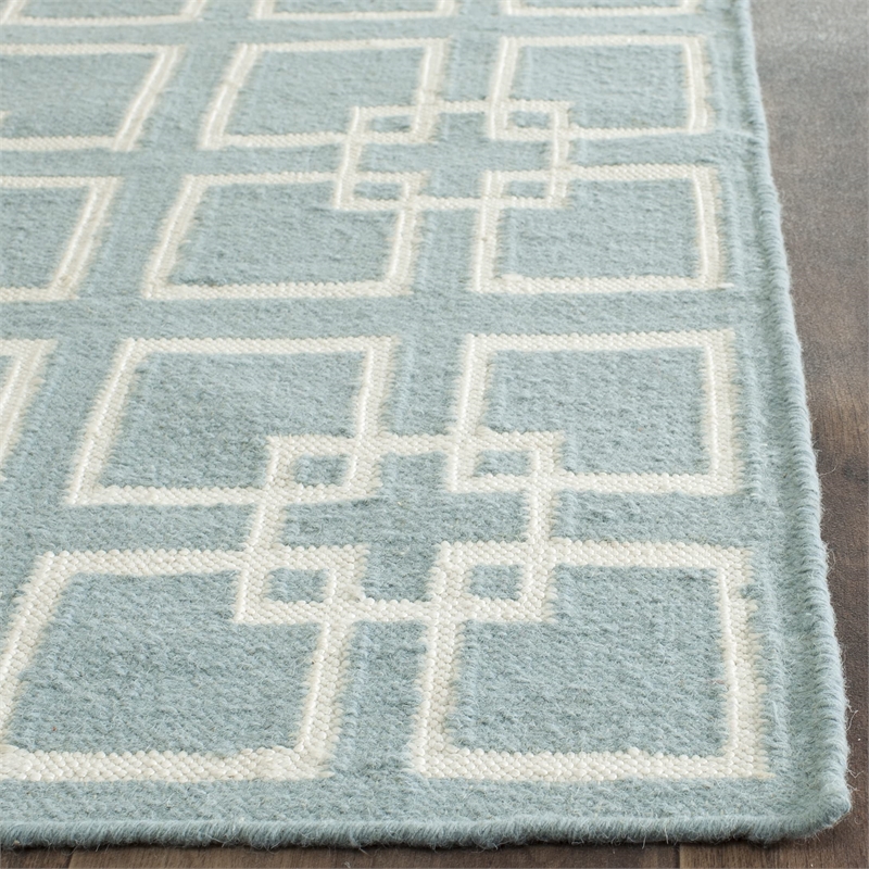 Safavieh Martha Stewart 7' Square Flatweave Rug in Geyser Blue