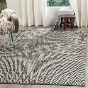 Safavieh Montauk 8' X 10' Hand Woven Cotton Rug in Ivory and Dark Gray