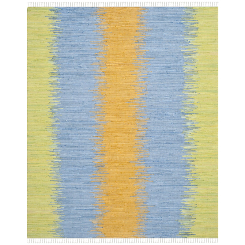 Safavieh Montauk 6' X 9' Hand Woven Cotton Pile Rug in Green and Gold