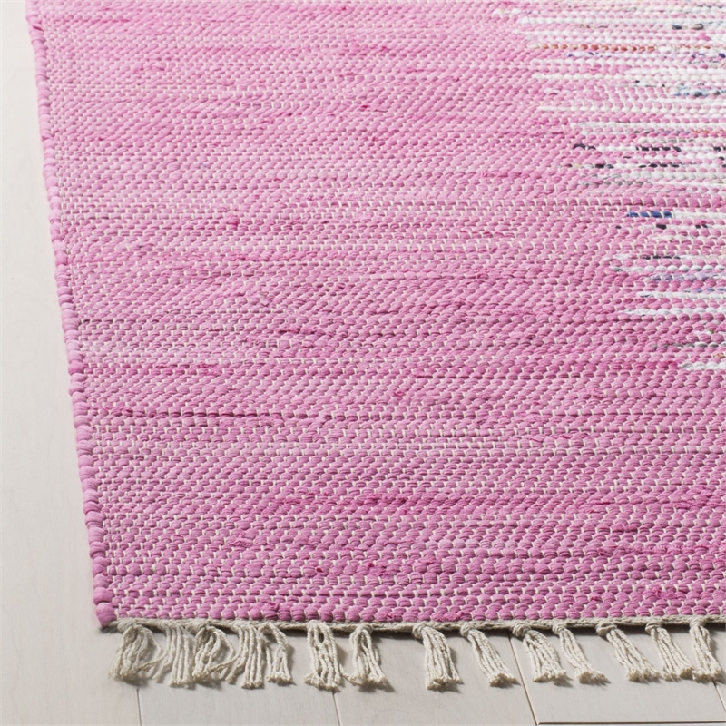 Safavieh Montauk 6' X 9' Hand Woven Cotton Pile Rug in Ivory and Pink